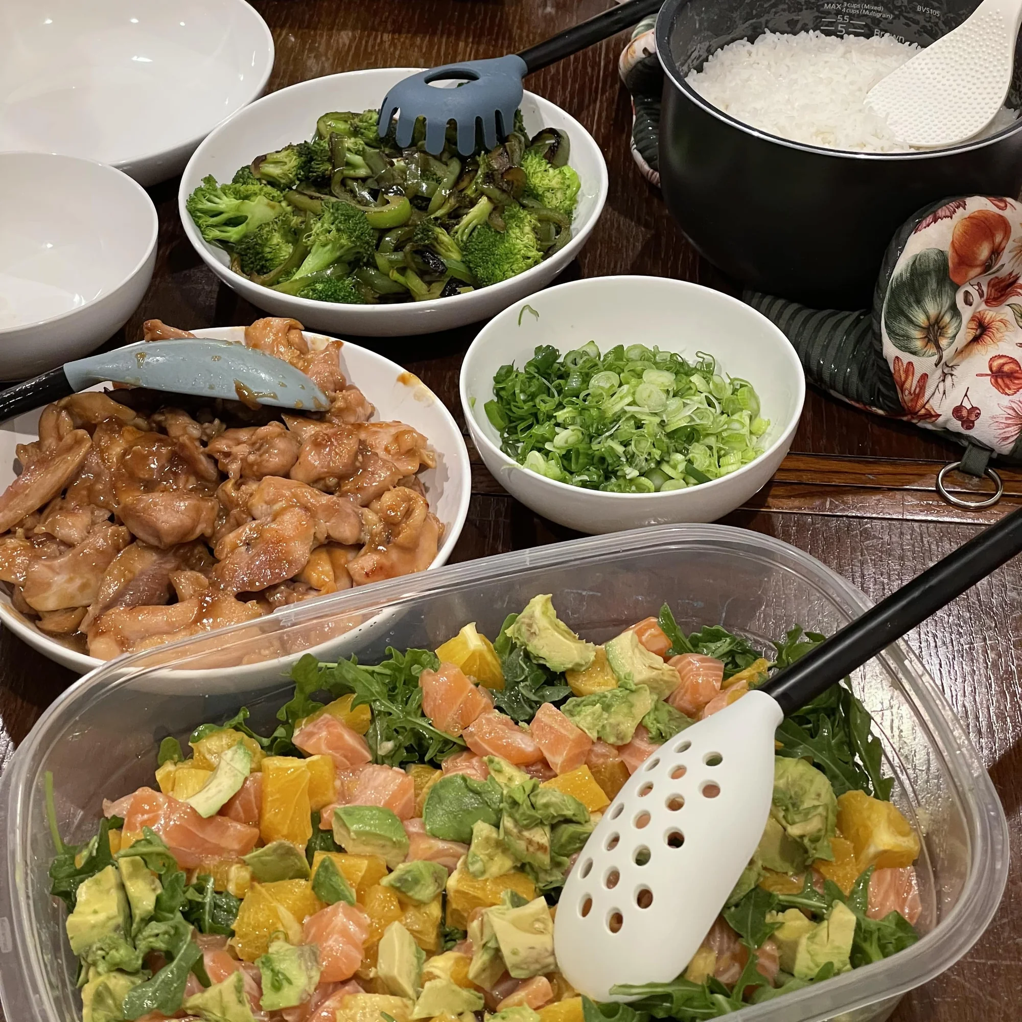 Teriyaki Chicken and Salmon Salad