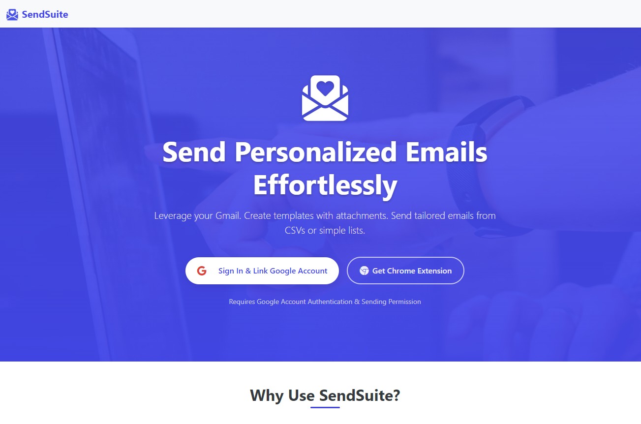 SendSuite Application Preview Screenshot