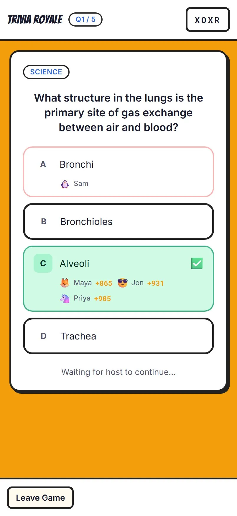 Trivia Royale: the reveal, who got it and how fast